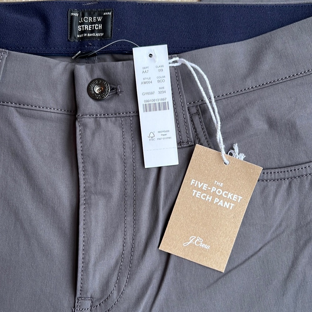 Men’s J Crew 5 pocket tech pant NWT